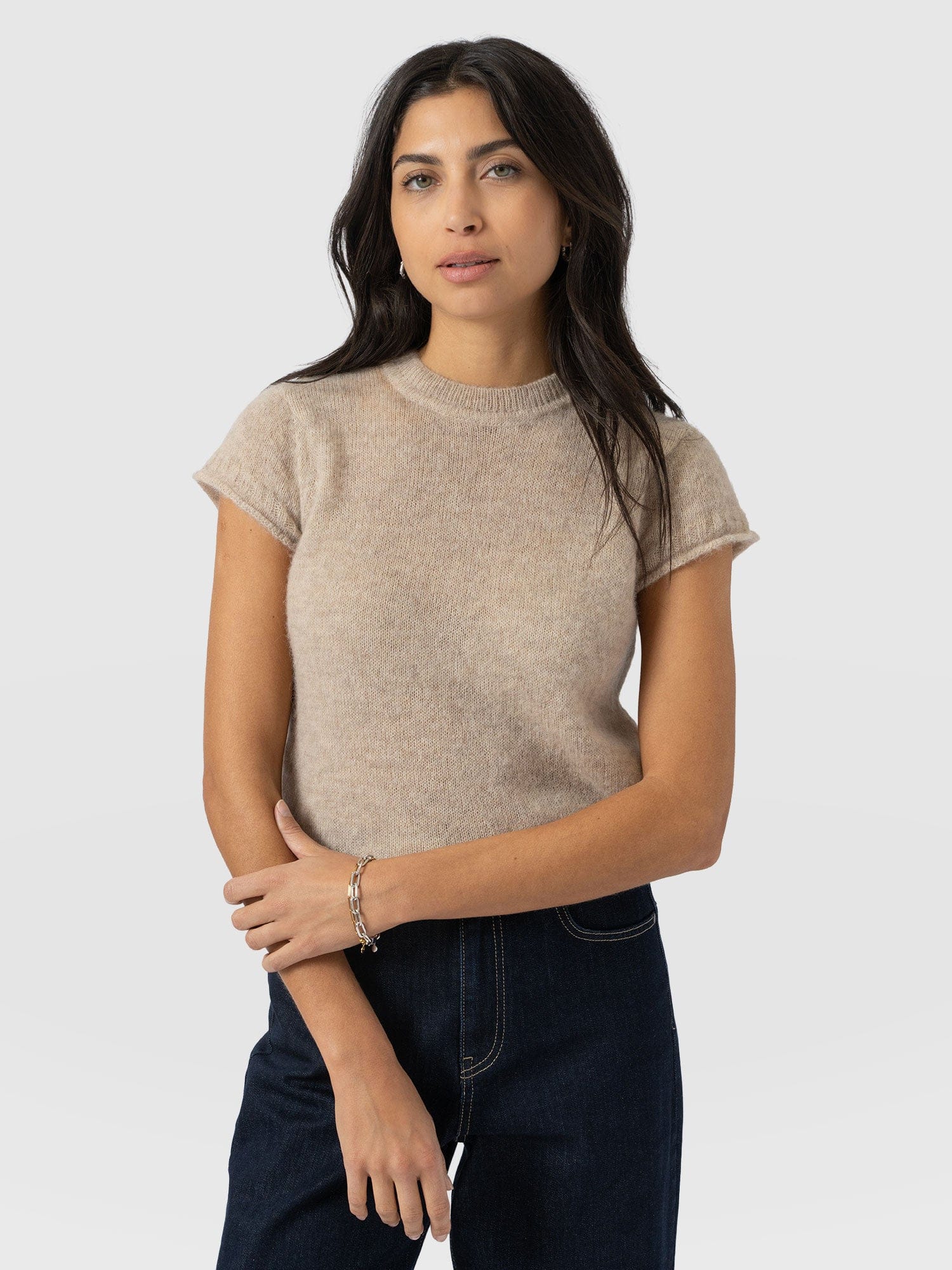 Ariella Baby Tee - Beige - Women's Jumpers | Saint + Sofia® EU